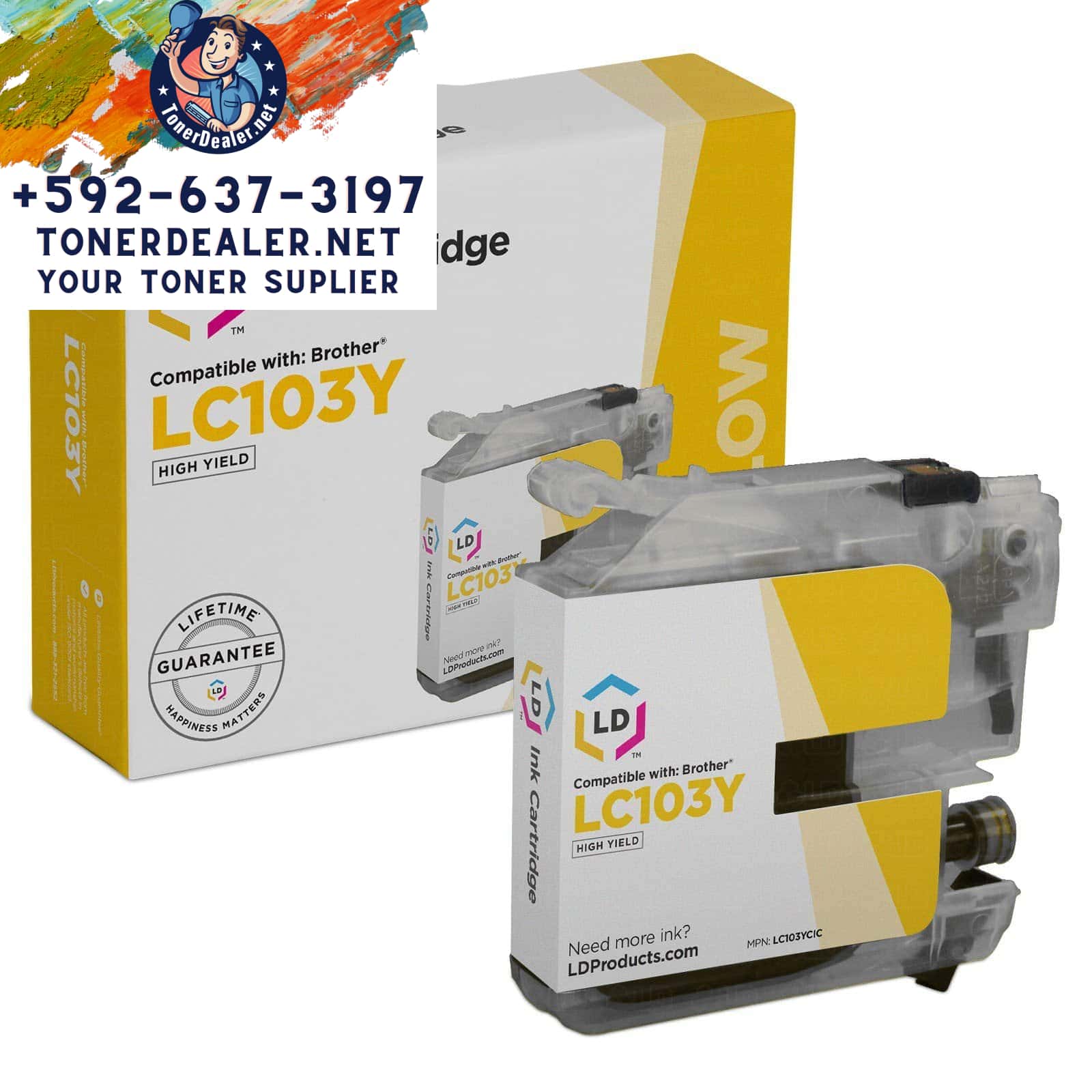 Brother LC 103 Yellow Ink - Limited 